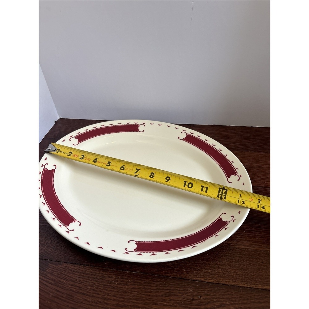 Vintage Homer Laughlin Burgundy Red  F 53 N‎ 8 13.5"x 11" Oval Serving Platter.
